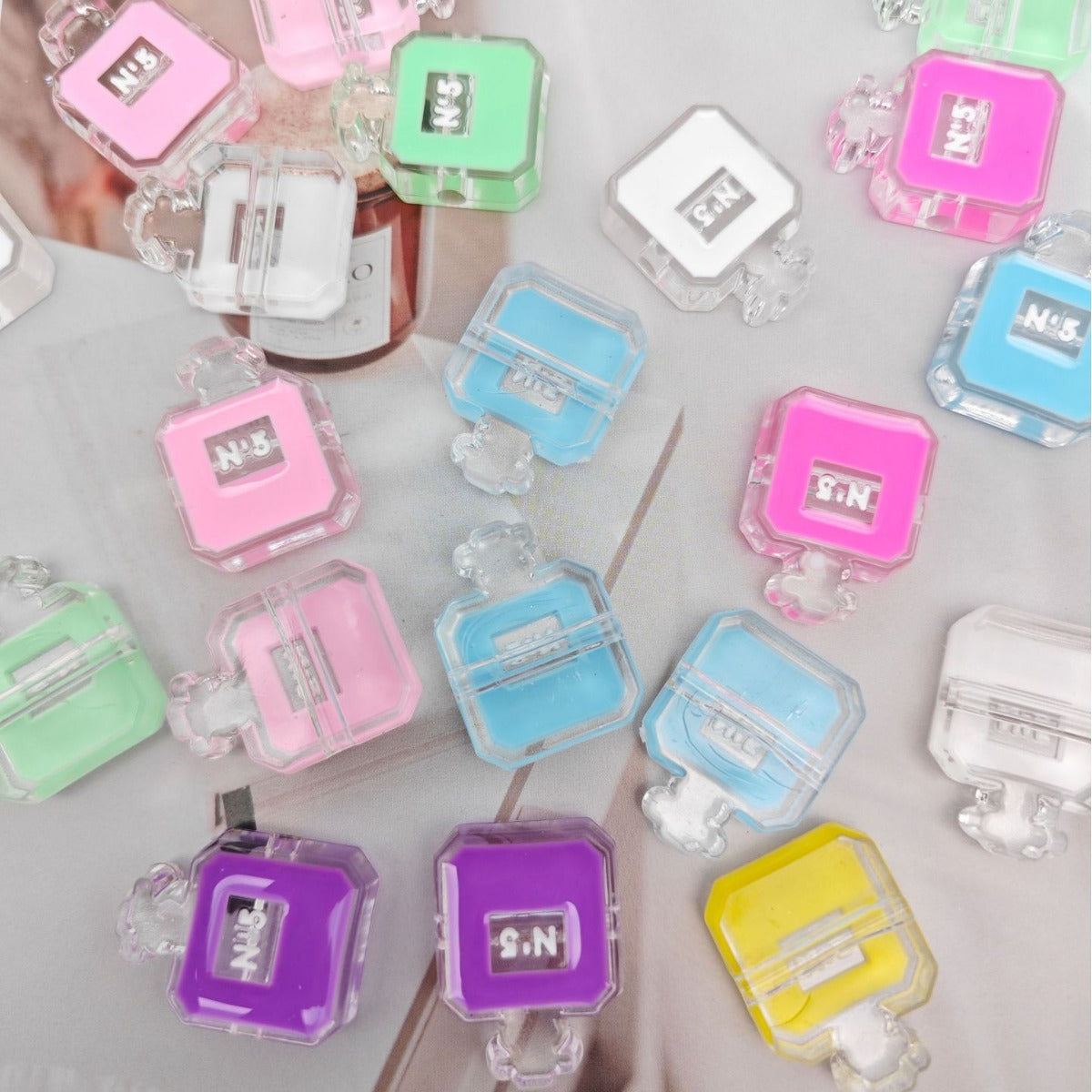 Painted Perfume Bottle Acrylic Beads 29mm Enamel Finish 50pcs 4