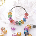 Resin Spacer Beads 14mm Transparent Glitter Powder 100pcs 2