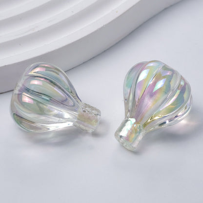 High Transparency UV Plating Hot Air Balloon Acrylic Beads 25-30mm 10pcs 4