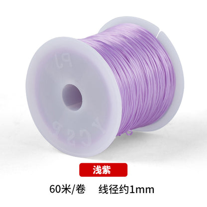 Flat Elastic Thread Cord 1mm Spandex Crystal Shine 60m Roll 18