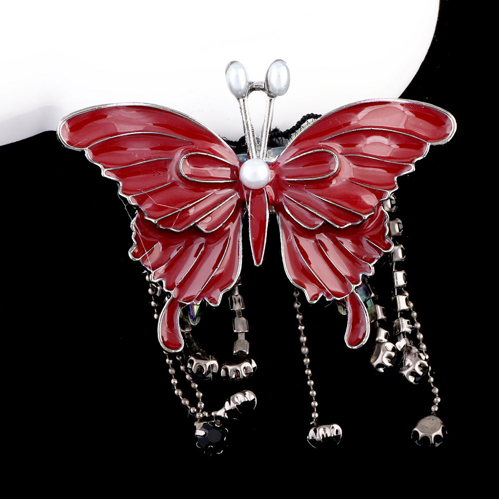 Butterfly Metal Beads 64mm Chunky Tassel Enamel Alloy 3pcs 14