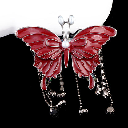 Butterfly Metal Beads 64mm Chunky Tassel Enamel Alloy 3pcs 14
