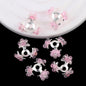 Alloy Flower Bead Caps 25mm Rhinestone Paved 10pcs 3
