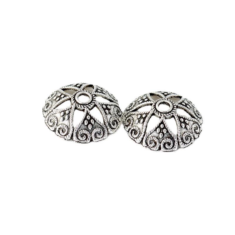 Alloy Bowl-Shaped Bead Caps Six-Petal Antique Style 100pcs 5