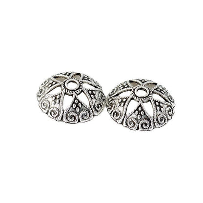 Alloy Bowl-Shaped Bead Caps Six-Petal Antique Style 100pcs 5