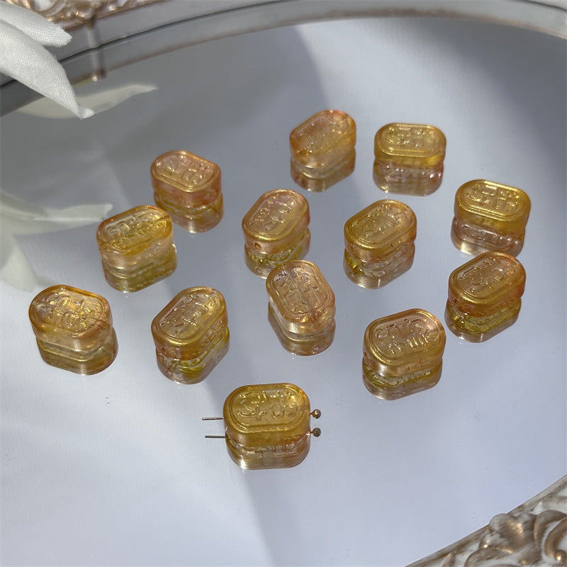 Czech Glass Beads Oval 13x18mm Soft Pastel Iridescent 100pcs 9