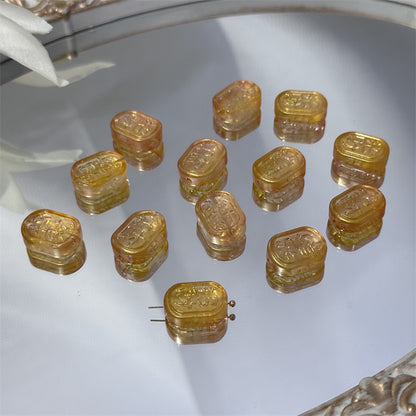 Czech Glass Beads Oval 13x18mm Soft Pastel Iridescent 100pcs 9
