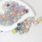 Plating Round Acrylic Beads 16mm Spiral Pattern Translucent 50pcs 3