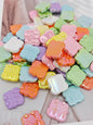 UV Plating Toast Baby Acrylic Flat Beads 24mm Colorful 50pcs 6