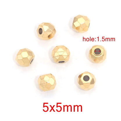 Stainless Steel Faceted Metal Beads 3-6.5mm Mixed Gold and Steel 10pcs 14
