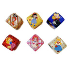 Pretty Girl Printed Square Acrylic Beads 14mm Diagonal Hole 10pcs 5