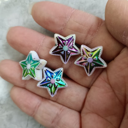 Plating Star Acrylic Beads 19mm UV Enamel Shine 100pcs 8