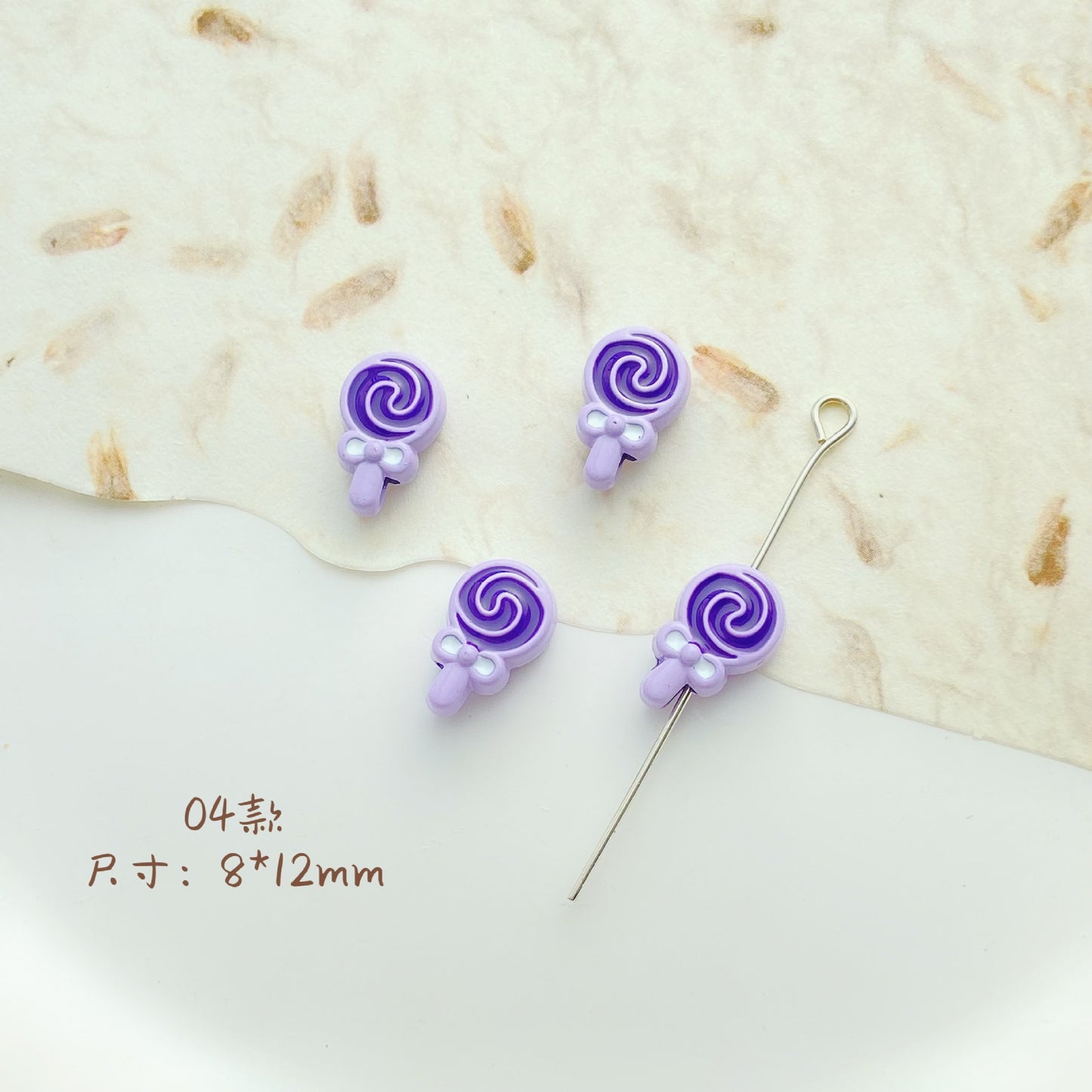 Cat Strawberry Moon Metal Beads Purple Tone Baking Painted 10pcs 6