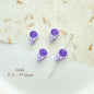 Cat Strawberry Moon Metal Beads Purple Tone Baking Painted 10pcs 6
