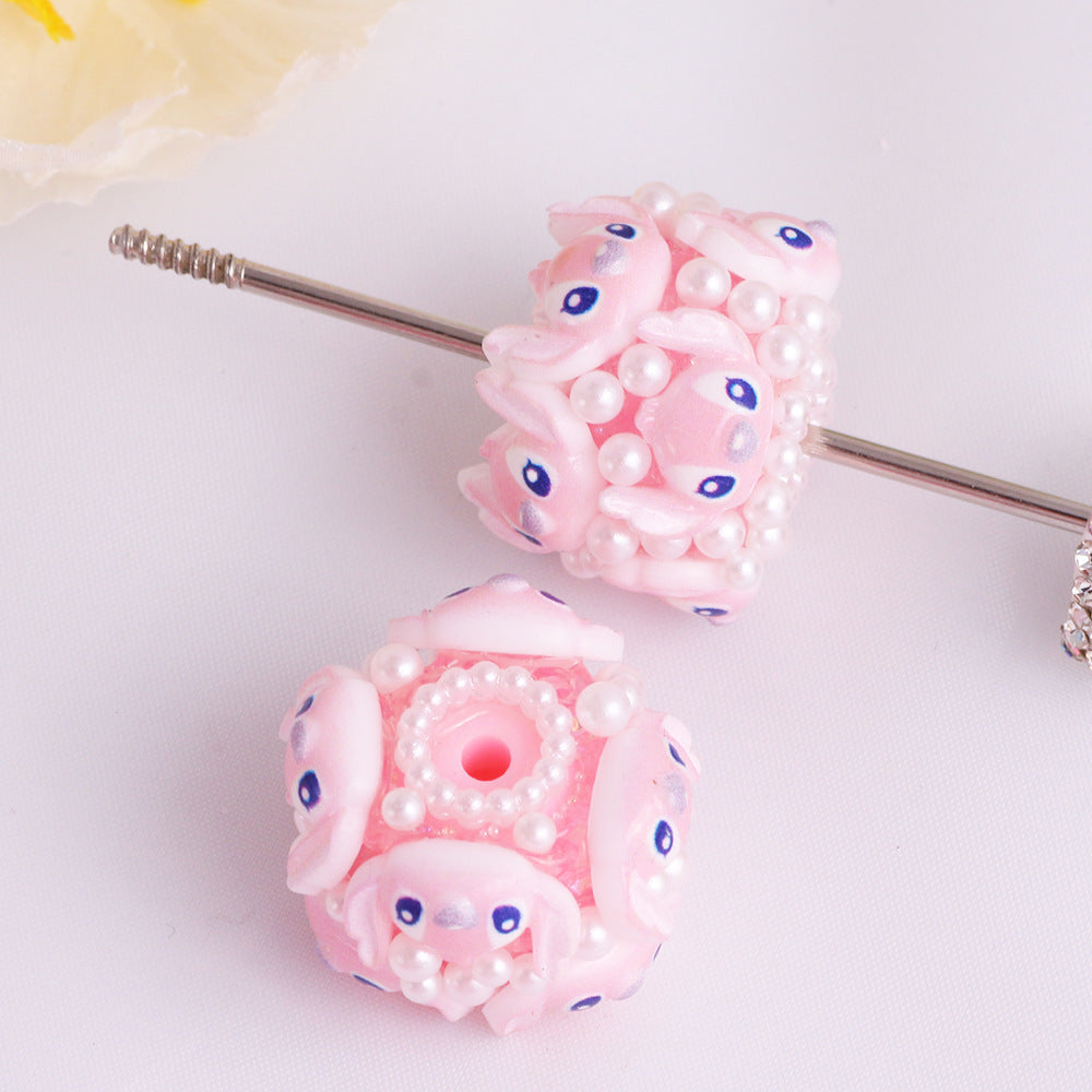 Embellished Barrel Clay Beads 25mm Cartoon Characters 5pcs 7