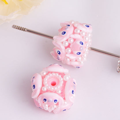 Embellished Barrel Clay Beads 25mm Cartoon Characters 5pcs 7
