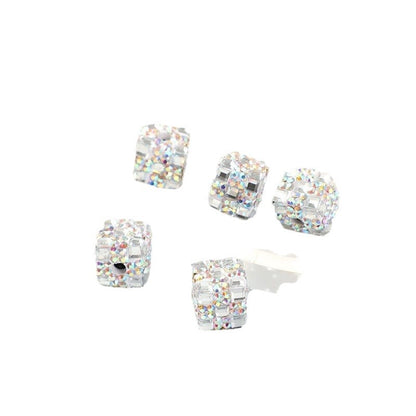 Polymer Clay Cube Rhinestone Beads 16mm Christmas Gift 30pcs 5