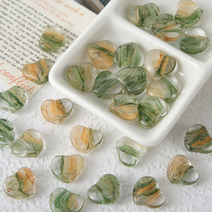 Clear Blooming Heart Acrylic Beads 16mm Vintage Style 20pcs 7