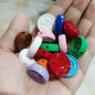 Painted Flat Round Acrylic Beads 20mm Double Smiley Colorful 100pcs 9