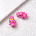 Printed Bunny Acrylic Beads 18mm Glossy Colors 50pcs 3