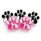 Silicone Focal Beads Dog Claw Prints With Dog Silhouettes 20pcs 3