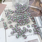 Transparent Glitter Powder Striped Resin Beads 8-10mm Mixed Colors 50pcs 11