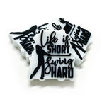 Silicone Focal Beads Golf Boy Holding Golf Club with Motivational Text 20pcs 4