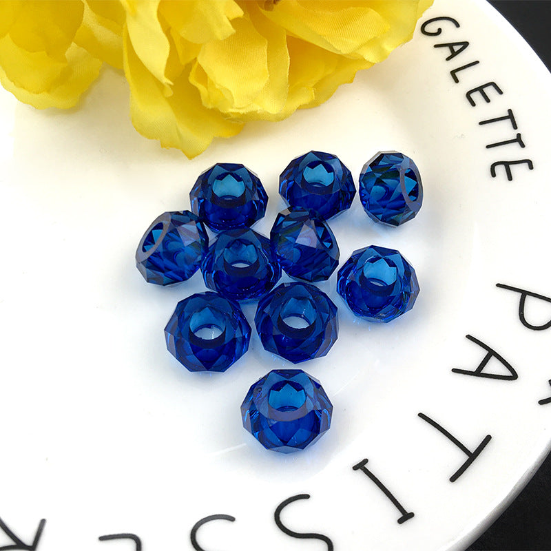 Acrylic Faceted Spacer Beads 7*13mm Large Hole 50pcs 11