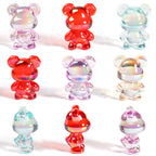 Transparent Bear Acrylic Beads 20-34mm Glossy Translucent 30pcs