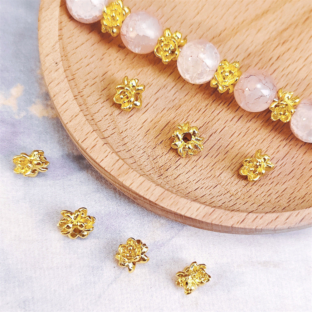 Alloy Rose Spacer Beads 8mm Tibetan Style 100pcs 5