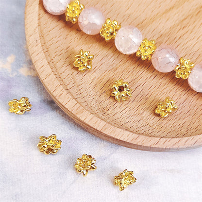 Alloy Rose Spacer Beads 8mm Tibetan Style 100pcs 5