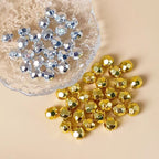 Faceted Acrylic Beads 9mm Sparkling Gold and Silver CCB Plastic 100pcs