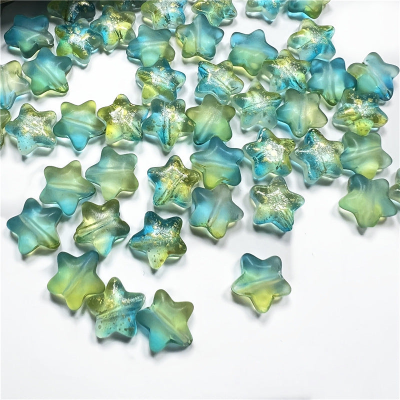 Czech Glass Beads Star 8mm Translucent Soft Color Gradient 50pcs 10
