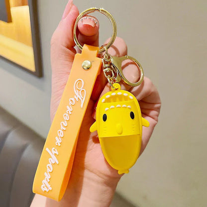 Silicone Shark Slippers Couple Keychain Cute Colorful Mini Shoes 10