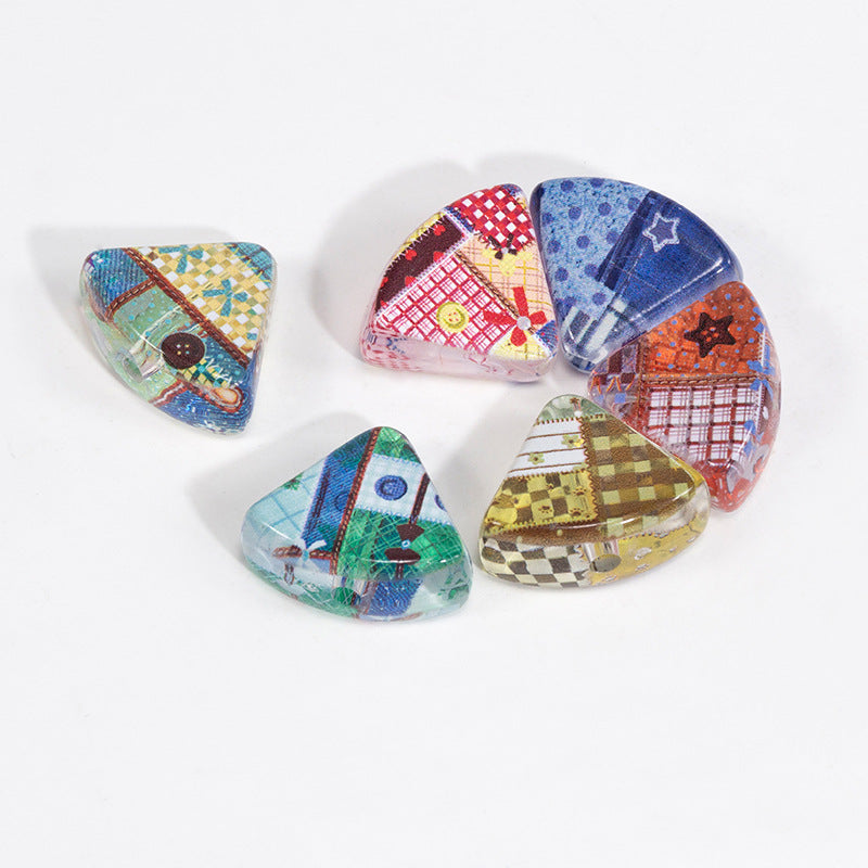 Cake Slice Acrylic Beads 21mm Colorful Mixed 10pcs 2