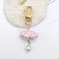 Acrylic Pearl Cloud Keychain with Pastel Beads and Gold Clasp 9