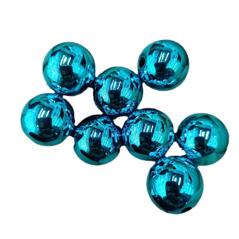 Plating Round Acrylic Beads 16mm Metallic Color Mirror Shine 100pcs 5