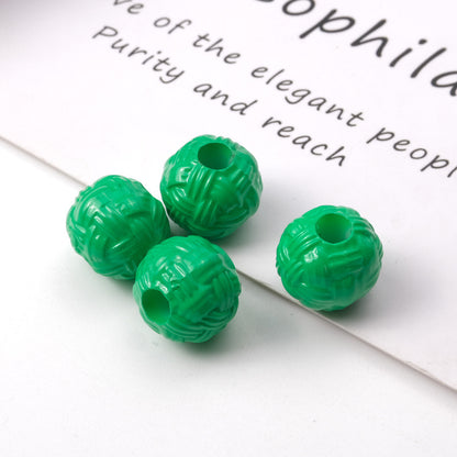 Colored Yarn Ball Acrylic Beads 12mm Large Hole 100pcs 4