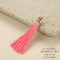 Colorful Polyester Fringe Tassel Keychain with Golden Cap 55mm 50pcs 8