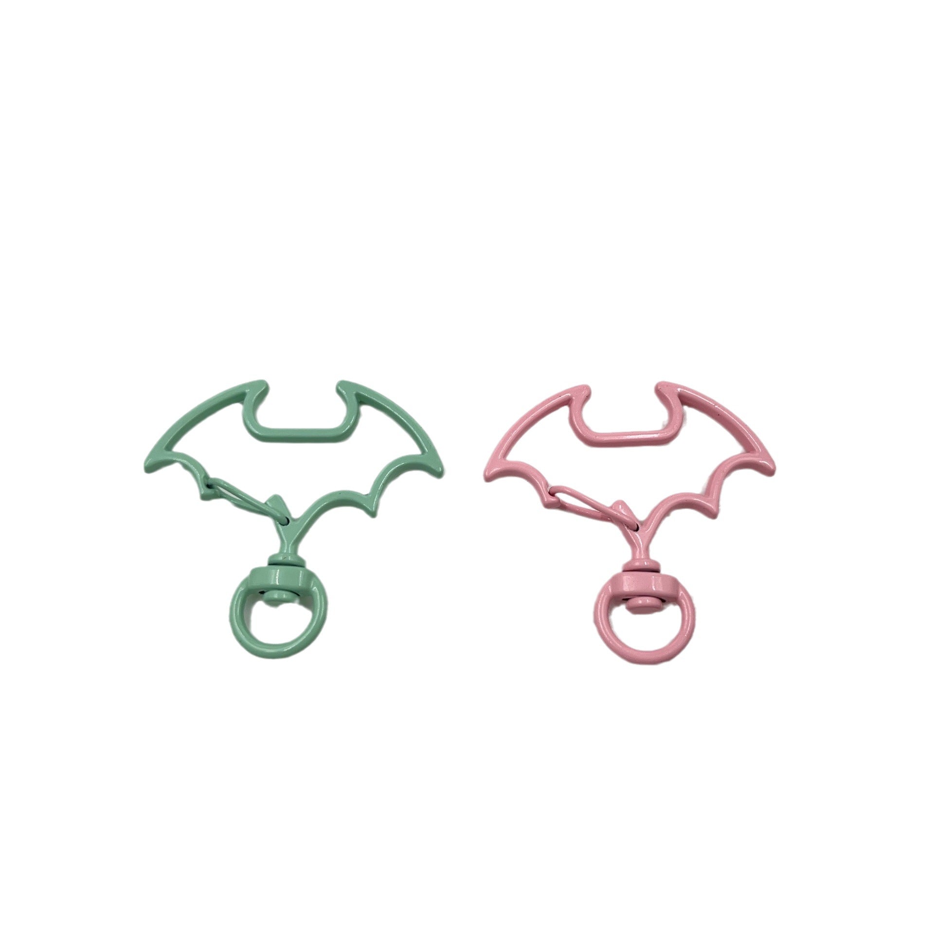 Spray Painted Bat Wing Zinc Alloy Swivel Keychain Clasps 10pcs 5
