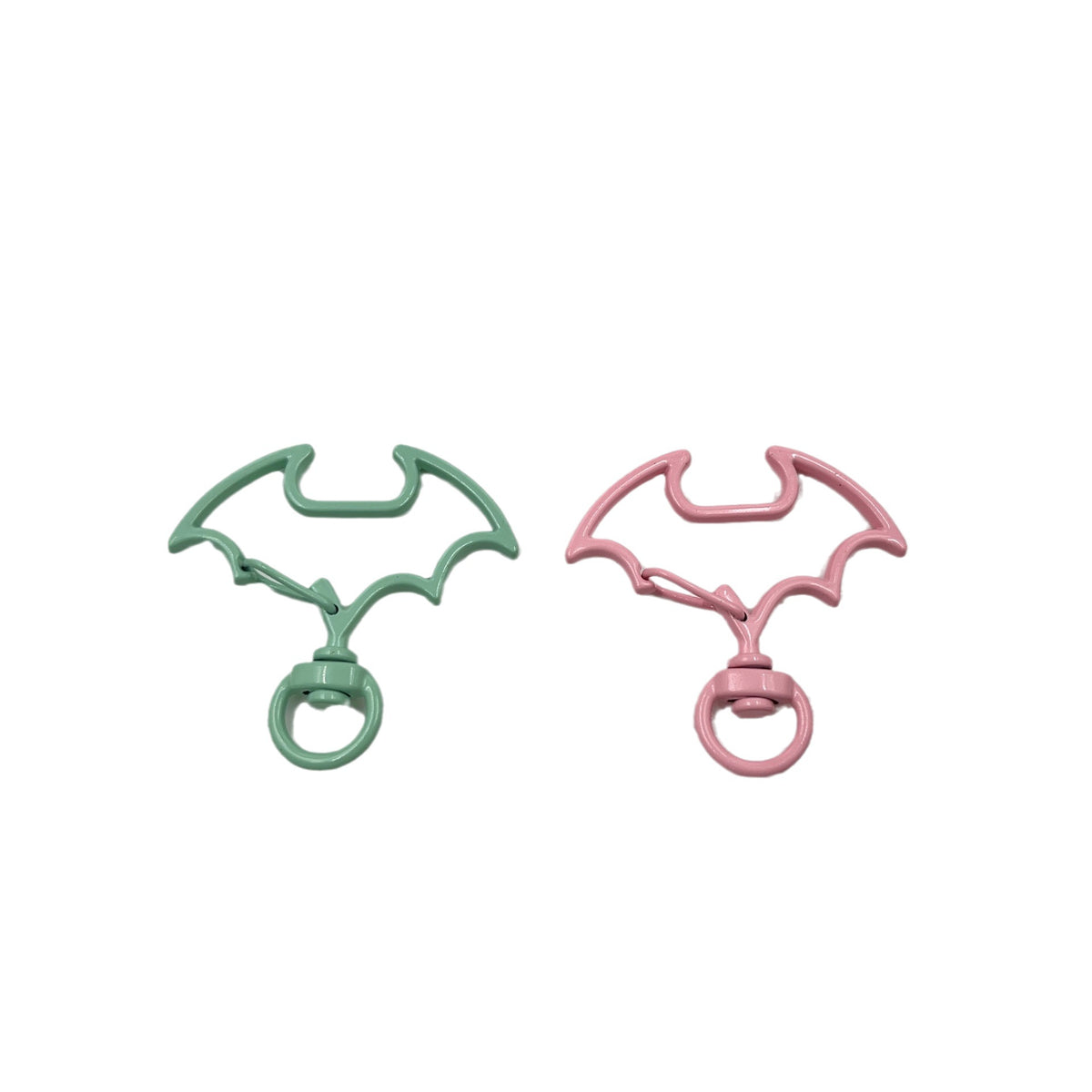 Spray Painted Bat Wing Zinc Alloy Swivel Keychain Clasps 10pcs 5