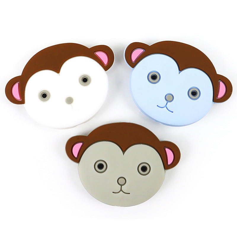 Silicone Focal Beads Monkey Face Rounded Ears 20pcs 5