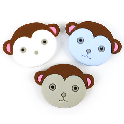 Silicone Focal Beads Monkey Face Rounded Ears 20pcs 5