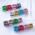 Metallic Balloon Concave Square Acrylic Beads 14mm Glossy 50pcs 2