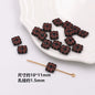Painted Acrylic Beads Black Red Series Carved Patterns 100pcs 6