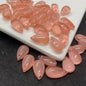 Czech Glass Beads Teardrop 8mm 14mm Glossy Purple Pink Iridescent 100pcs 20