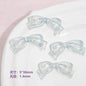 Transparent Bow Acrylic Beads 5x36mm Pastel Glossy 10pcs 7