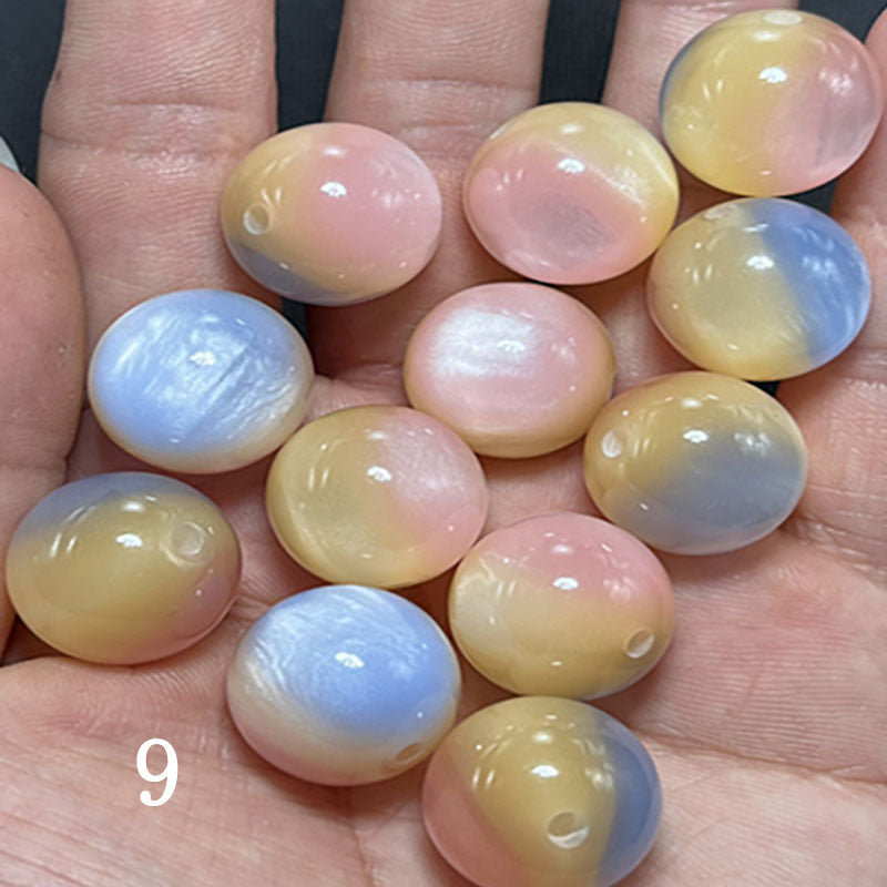 Gradient Color Resin Beads 8-16mm Round Glossy Polished 50pcs 9