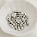 Brass Irregular Tube Metal Beads 6x18mm 4.5x21mm Hammered Texture 10pcs 4