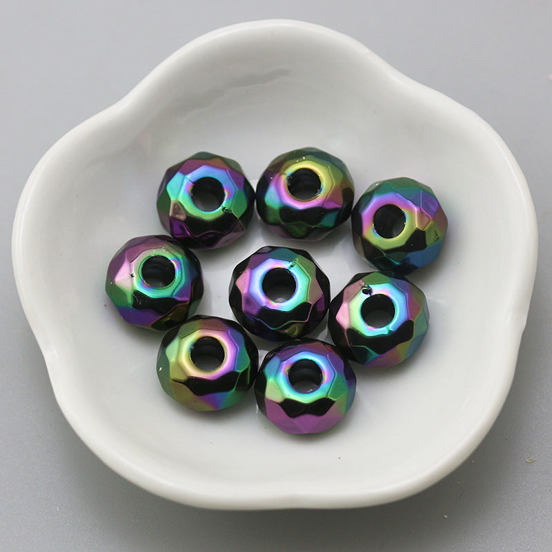 Acrylic Faceted Spacer Beads 15mm Large Hole 40pcs 7
